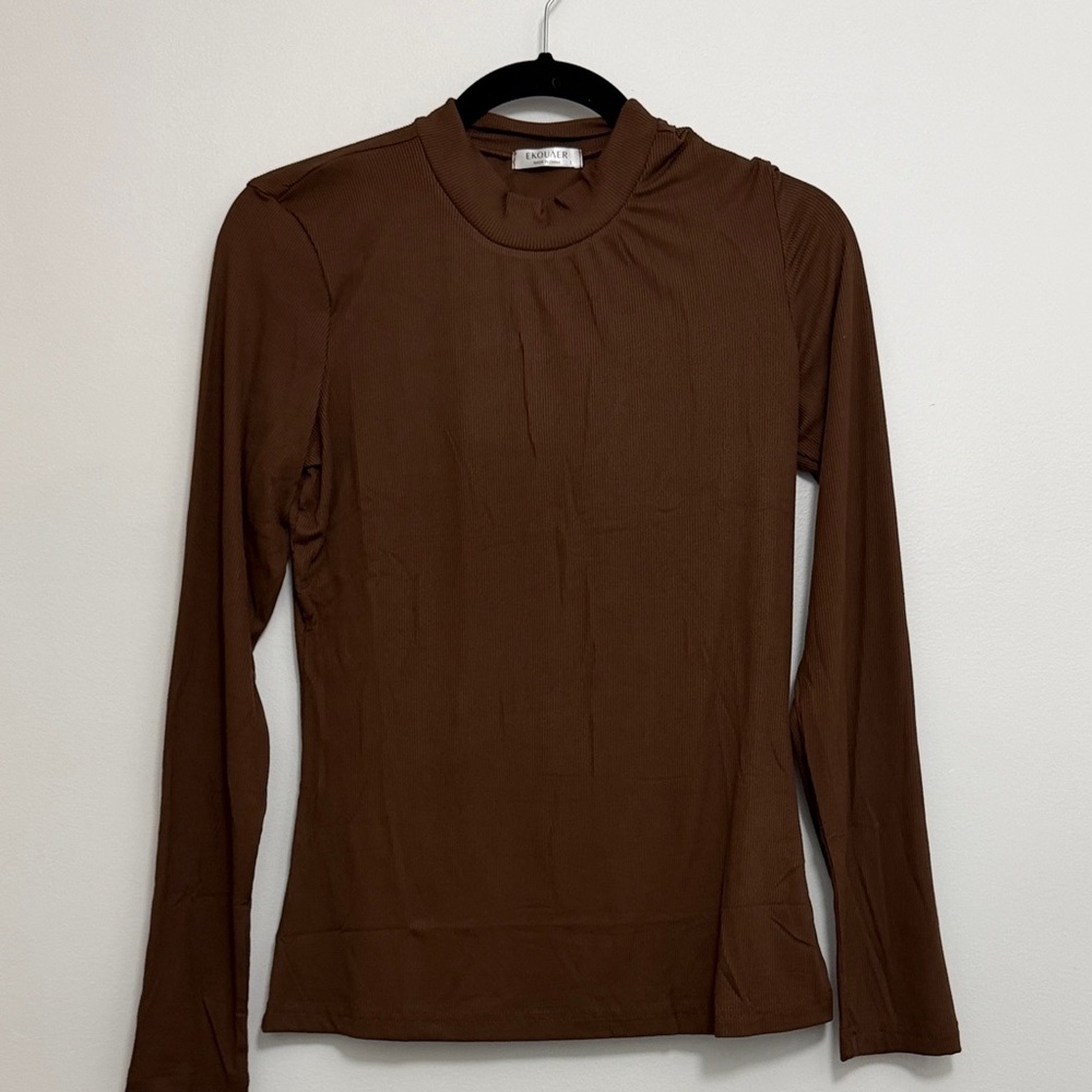 🆕 NWT 3 Pack Ekouaer Women's Ribbed Bodysuits - Black, Brown, Cream - Picture 7 of 9